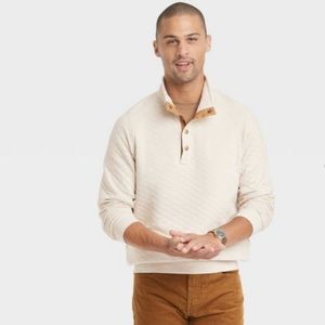Men's Quilted Snap Pullover Sweatshirt - Goodfellow & Co